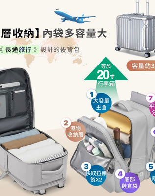 全新升級可擴充旅行背包
