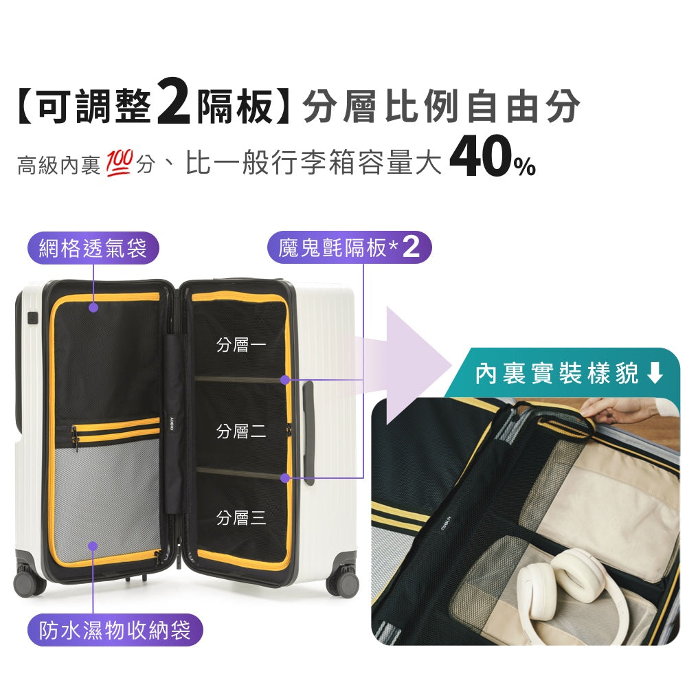 站立取物前開行李箱