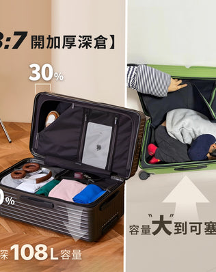 站立取物前開行李箱