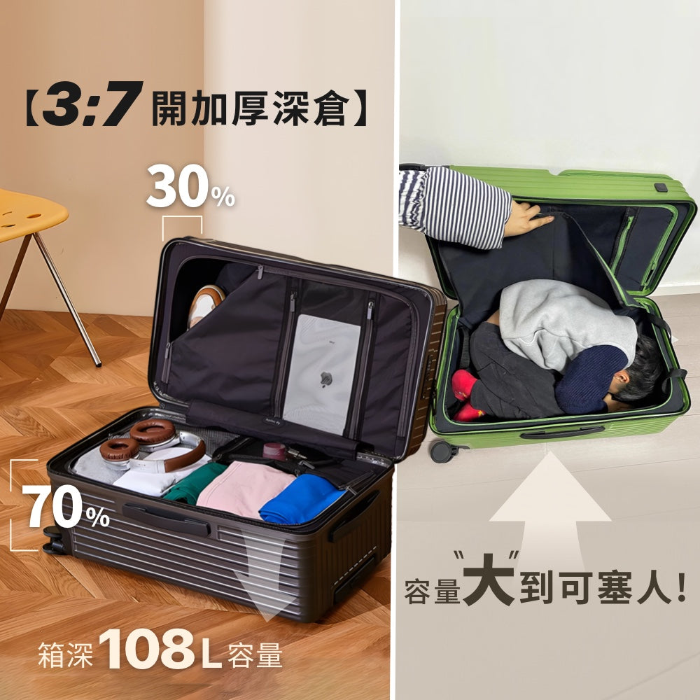 站立取物前開行李箱
