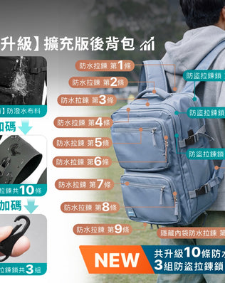 全新升級可擴充旅行背包