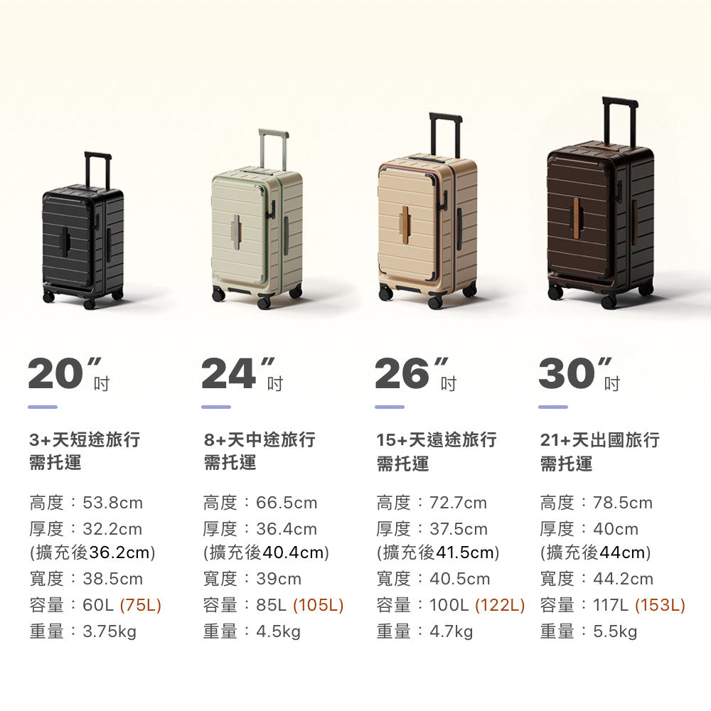 復古上掀擴充行李箱
